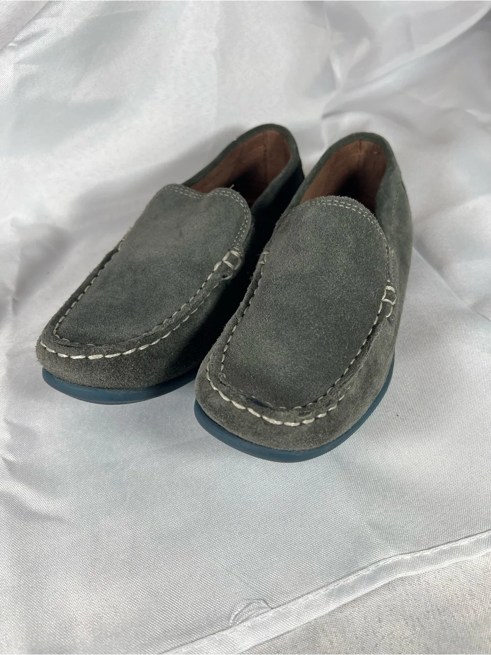 Florsheim Kids Jasper Jr. Suede Loafers Grey Big Kid Size 5M 16564-061